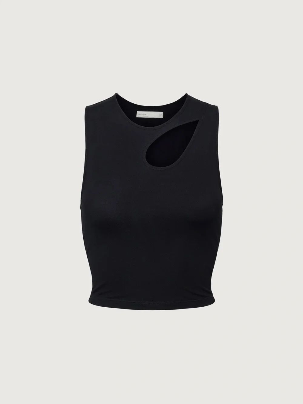 CROPPED TANK WITH CUTOUT | Black